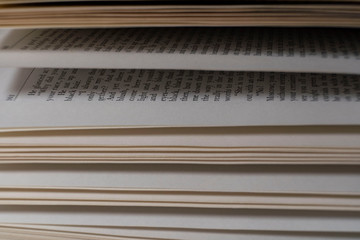 An open book to read.Close up.