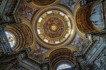 The interior of the church of Saint Agnese in Agone. Piazza Navona, Rome, Italy