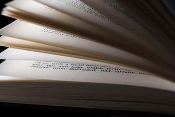 An open book to read.Close up.