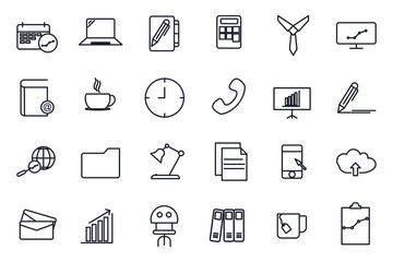 set workspace icon template for graphic and web design collection. Office pack symbol logo vector illustration