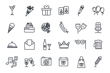 set Entertainment icon template for graphic and web design collection. Entertainment pack symbol logo vector illustration