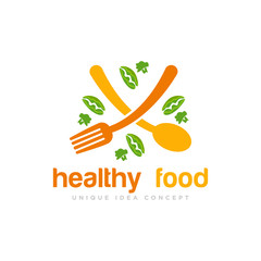 Healthy Food Logo Design Vector