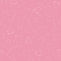 vector seamless pattern of tubes of cosmetics cream jar
