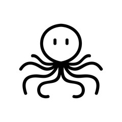 big-headed octopus with narrow long tentacles icon vector. big-headed octopus with narrow long tentacles sign. isolated contour symbol illustration