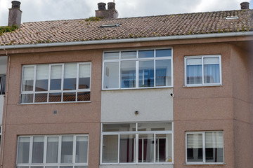 balcony in a residential building close up