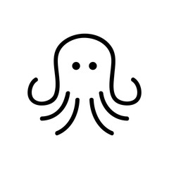 sea animal squid icon vector. sea animal squid sign. isolated contour symbol illustration