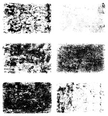 Black and white grunge texture. A set of backgrounds of dirt, cracks, and dust. Abstract monochrome spots