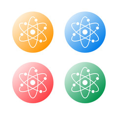 4 atomic icons of different colors on a white background vector illustration