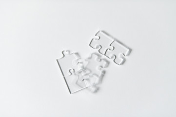 Clear puzzle pieces.