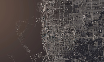 Toronto, Canada city map 3D Rendering. Aerial satellite view.