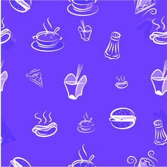 Food pattern on a color background