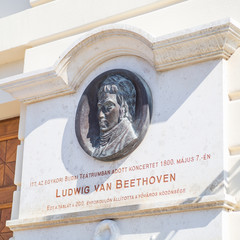 BUDAPEST, HUNGARY - APRIL 2020: Monumentl Ludvig Van Beethoven