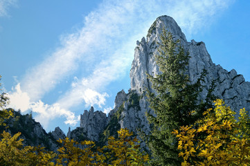 Rocks of beautiful Bavarian alps in Chiemgau region