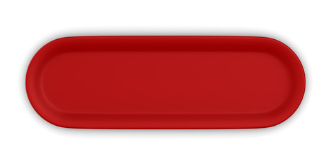 red button on white background. Isolated 3d illustration