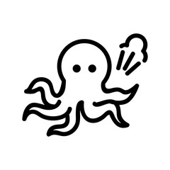 angry octopus icon vector. angry octopus sign. isolated contour symbol illustration