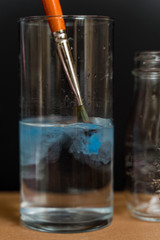 Blue paint in water 