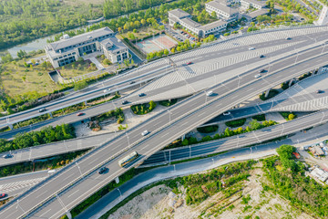 overpass with highway in city