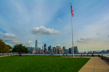 View of the New York Skyline from Ellis Island