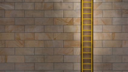 Yellow Ladder on the Wall