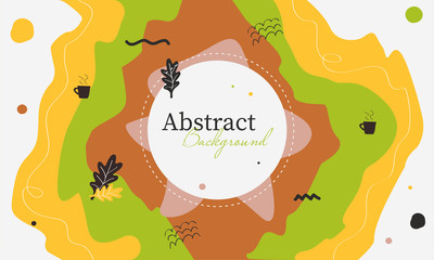 Abstract background with various shapes and doodle elements. Hand made doodle colorful geometric vector backgrounds perfect for web and application design, banners, posters, advertising and more