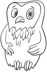 owl bird animal character coloring book page