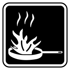 Fire extinguisher label vector isolated on white background, Cooking media class of fire icon