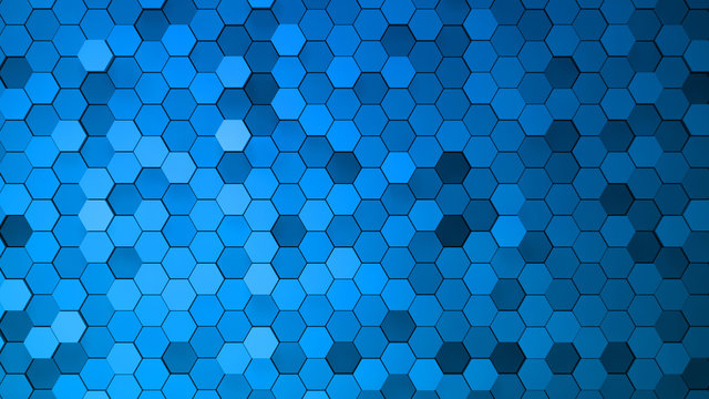 Geometric Hexagon pattern shape Block Wall Bump 3D illustration abstract background. © bluebackimage