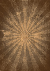 A brown/sepia sunburst effect grunge textured background with aged paper effect