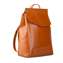 brown leather backpack for walking around the city