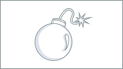 Vector Linear Bomb icon. Boom Illustration. Detonate Drawing.	