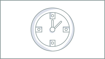 Vector Linear Clock icon. Time Illustration.  Drawing.	