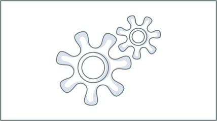 Vector Linear Gears icon. Cogwheel Illustration.  Drawing.	