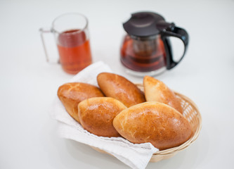 cup of tea and croissant