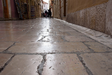 White stone street in Zadar, Dalmatia region, Croatia, Europe