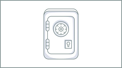 Vector Linear Safe icon. Bank Safe Illustration. Money Drawing.	