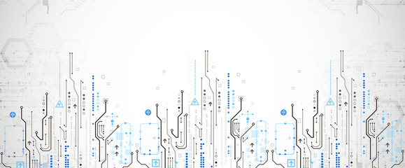 Modern futuristic, engineering, science, technology vector background. Circuit board.