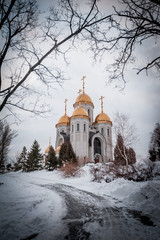 church in the snow