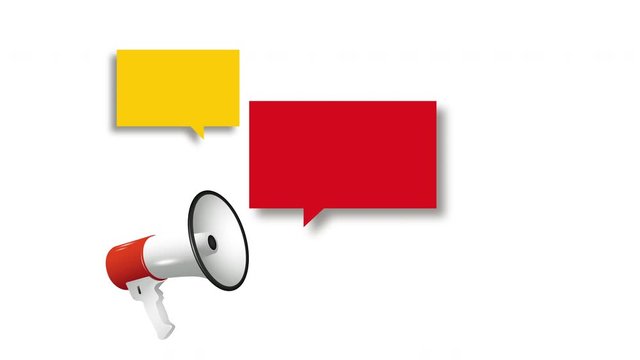 m&eacute;gaphone et bulle dialogue