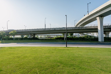 Fototapeta premium overpass with highway in city