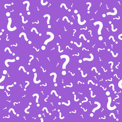Question mark seamless pattern. Trivia poster design template, random punctuation marks background, quiz loading page, vector illustration