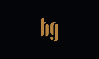 Letter HG with cuts abstract alphabet, font, text, typography, initials design in golden color with black background icon for the logo