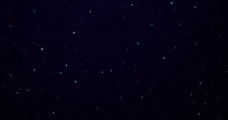 Stars in sky, starry night starlight shine in space universe. Twinkling and blinking stars glimmer, blue light shine in dark starry sky galaxy, seamless loop background