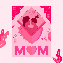 Happy Mothers Day, Mother's Day Greeting Card. Love You MOM