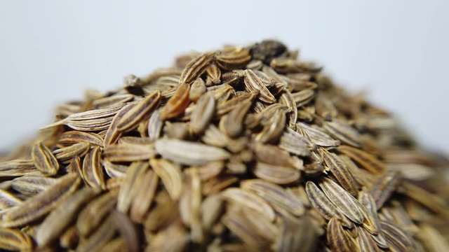 Cumin in closeup, looping 360 macro video
