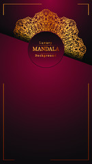 Luxury ornamental mandala design background in gold color, luxury mandala background for wedding invitation, book cover