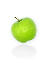 green apple on white background