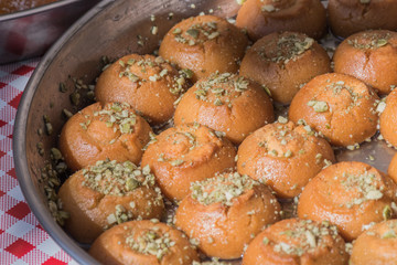 Şekerpare, traditional Turkish dessert, a piece of sweetness.