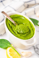 Cheesy Spinach Pesto Dip