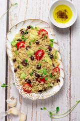 Quinoa Microgreen Salad with Basil Vinaigrette