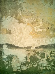 Papier Peint photo autocollant Vieux mur texturé sale Abstract colorful isolated close-up of brown aged concrete signs of weather and time wear before restoration